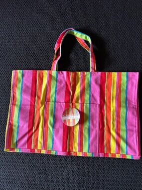 Two's Company Bright MultiStriped Jumbo Tote